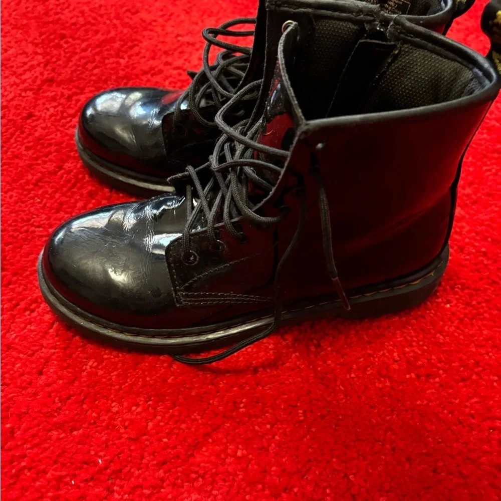 Dr. Martens Shiny Black Lace-Up Boots